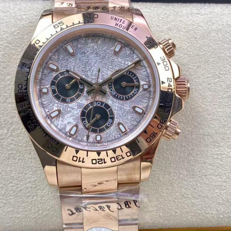 Мужские автоматические механические часы Rolex Daytona 40 мм, многофункциональные, с инкрустацией бриллиантами.