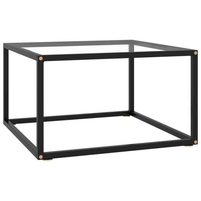 VidaXL Table basse Noir avec verre trempé 60x60x35 cm