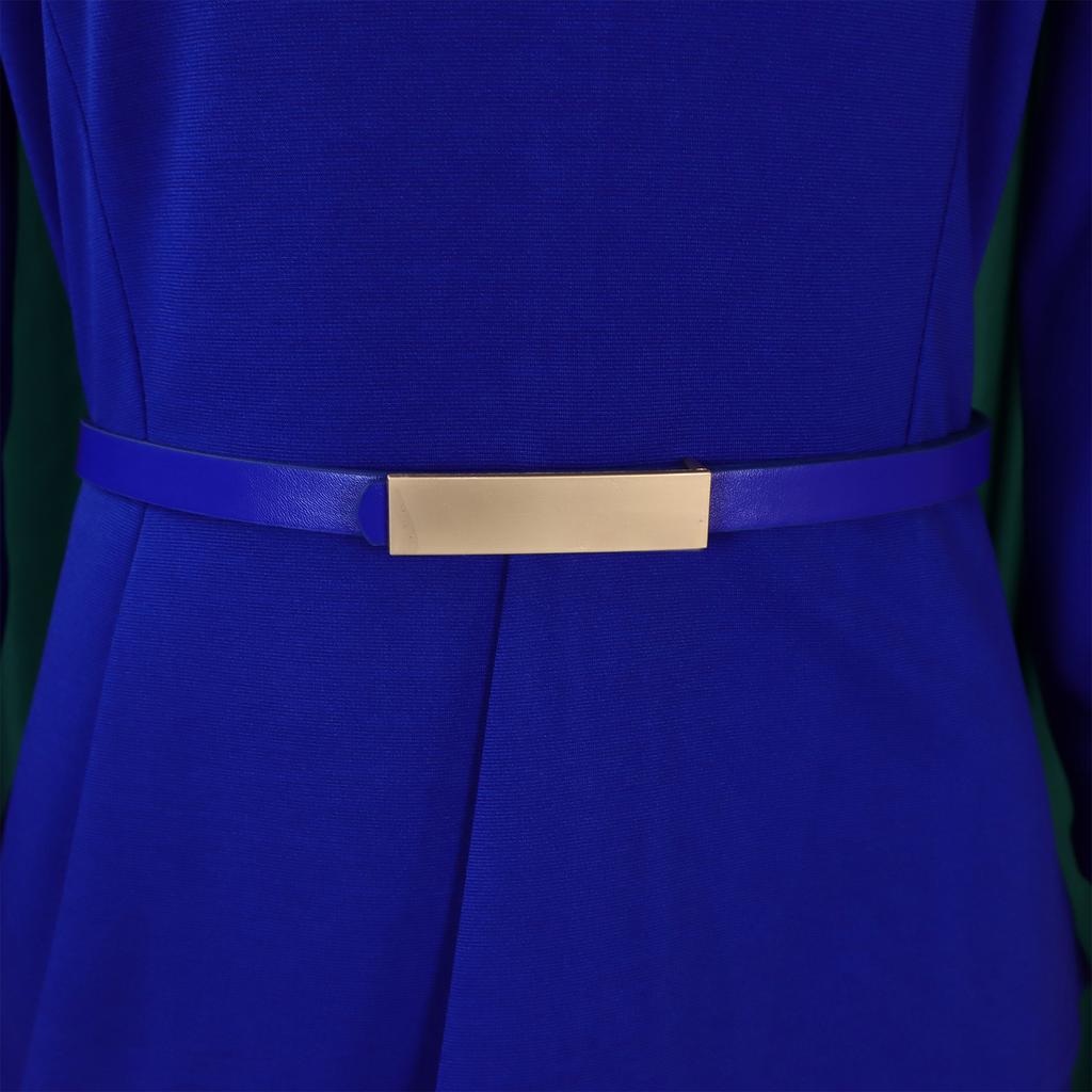 YYFS Женская мода лето весна однотонный принт рукава 3/4 О-образный вырез высокая талия повседневные платья