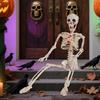 Halloween Skeleton Figurine Ornament Posable Party Supplies Scary Statue Decorative for Indoor