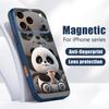 Чехол-панда с молочным чаем Для iPhone 17 Pro Max Магнитный Для Magsafe Покрытие с ощущением кожи Для iPhone 16 15 14 13 Pro Max