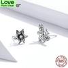 Bamoer 925 Sterling Silver Stud Earrings For Women Bees And Retro Flower Ear Pins Female Anti -Allergy Gifts For Girl Sce884