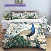 Peacock 2  Pattern Bedding Quilt Set Quilt Cover Pillowcase Home Decoration  Gift (1 * duvet cover + 2 * pillowcase, without core)