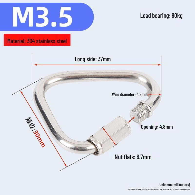 Треугольное быстросъемное звено из нержавеющей стали 304, пряжка для альпинизма