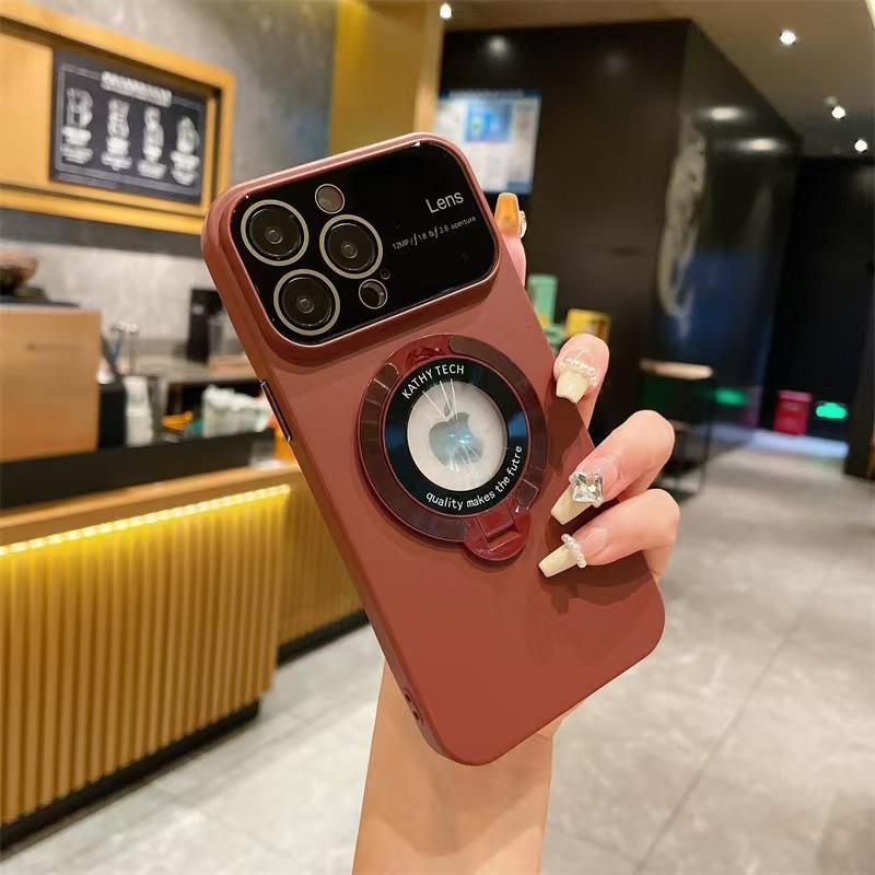 Подходит для чехла для телефона IPhone14, Матовый ПК Магнитная подставка Полная защита 13, Защитный чехол для Apple 15Promax