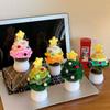 Handmade Crochet Flowers Artifical Cute Christamas Tree for Women Office Desk Decor, Knitted Christamas Tree for Friends Gifts