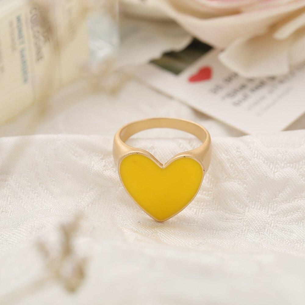 IF ME ювелирные изделия, красочное кольцо для женщин, глянцевое капающее кольцо с сердцем любви, кольцо с персиковым сердечком, изысканное дикое трендовое ювелирное изделие