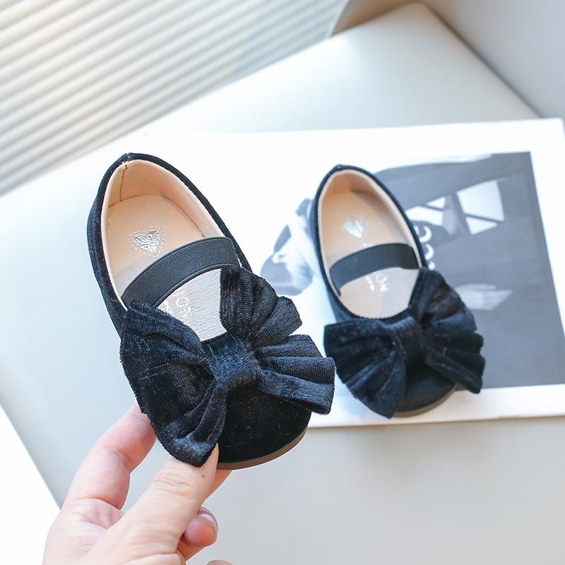 Kids Leather Shoe Spring Autumn Retro Style Bowknot Ballet Flats for Girls Fashion Versatile Princess Children's Flats Causal
