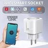 ЕС Tuya WiFi Умная розетка 16A/20A с монитором мощности, функцией таймера, удаленным управлением через приложение, голосовым управлением, работает с Alexa, Google Home