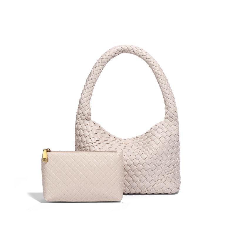 Трендовая ретро нишевая сумка подмышку модная и повседневная универсальная плетеная вручную сумка мягкая кожа большая вместимость ручная сумка сумка мать и дитя