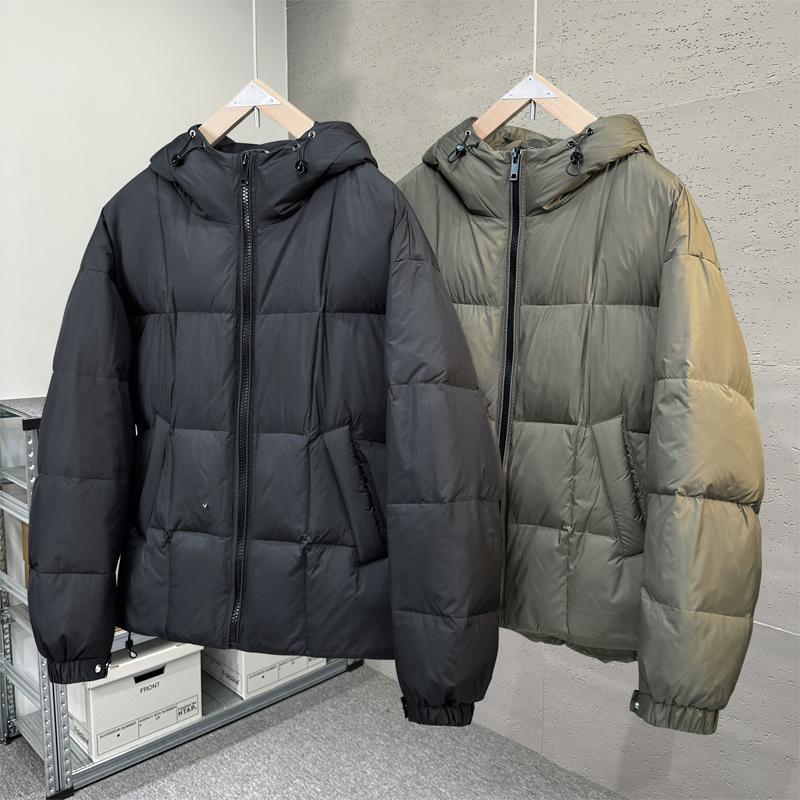 Мода Зима Мужские Пуховики с Капюшоном Водонепроницаемые Повседневные Свободные Толстые Теплые Большого Размера Верхняя Одежда Мужское Пуховое Пальто
