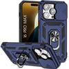 Case for iPhone 16 Pro Max - Ultra-Resistant Protection with Stand and Sliding Camera Cover - Navy Blue