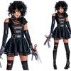 Movie Edward Scissorhands Cosplay Costumes for Adult Women Halloween Party Disguise Female Fancy Dress Role Play Games Wear