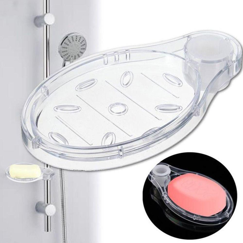 Transparent Wall Mounted Drain Holder Lifting Rod Soap Rack Soap Dish Soap Organizer Soap Holder