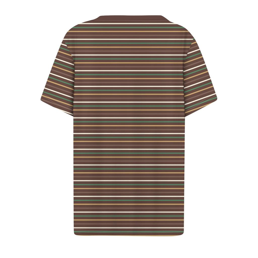 Женская футболка Футболка с принтом с коротким рукавом Повседневные выходные Мода Базовый топ с V-образным вырезом Обычный топ