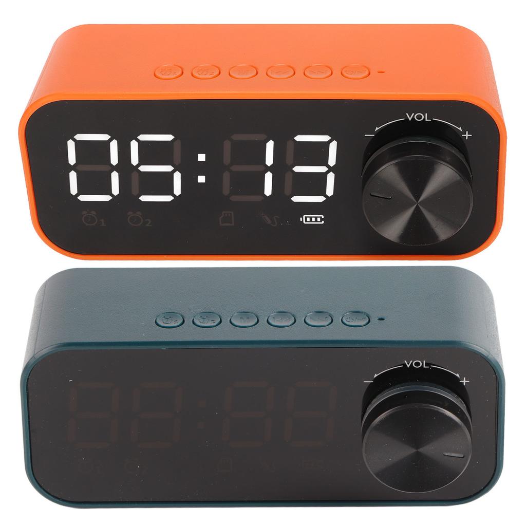 Мини Bluetooth-динамик с мощным басом, двойной будильник, портативный беспроводной динамик со светодиодным дисплеем