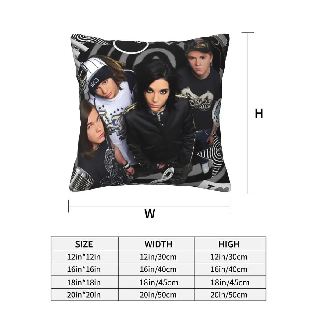 Tokio Hotel Emblem 2 Pcs Square Pillowcase Pillow Cover Cushion Zip Decorative Comfort Throw Pillow For Home Bedroom
