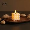 Battery Operated Fake Candles LED Flameless Candle Light, Realistic Flame Cube Pumpkin Lamp, Table Centerpiece Night Light for Halloween