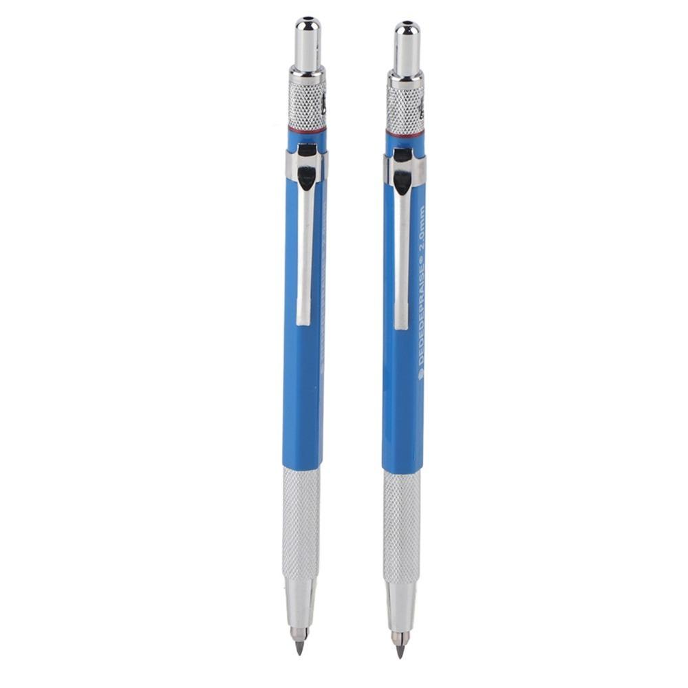2PCS 6in Metal Drafting Pencil Stable Lead Output Sketch Writing Pencil Sketch Creation