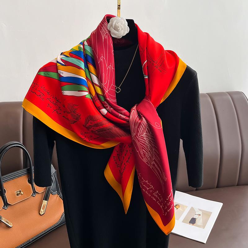 New Silk Scarf Spring and Autumn Summer Fashionable Scarf Versatile Professional Scarf