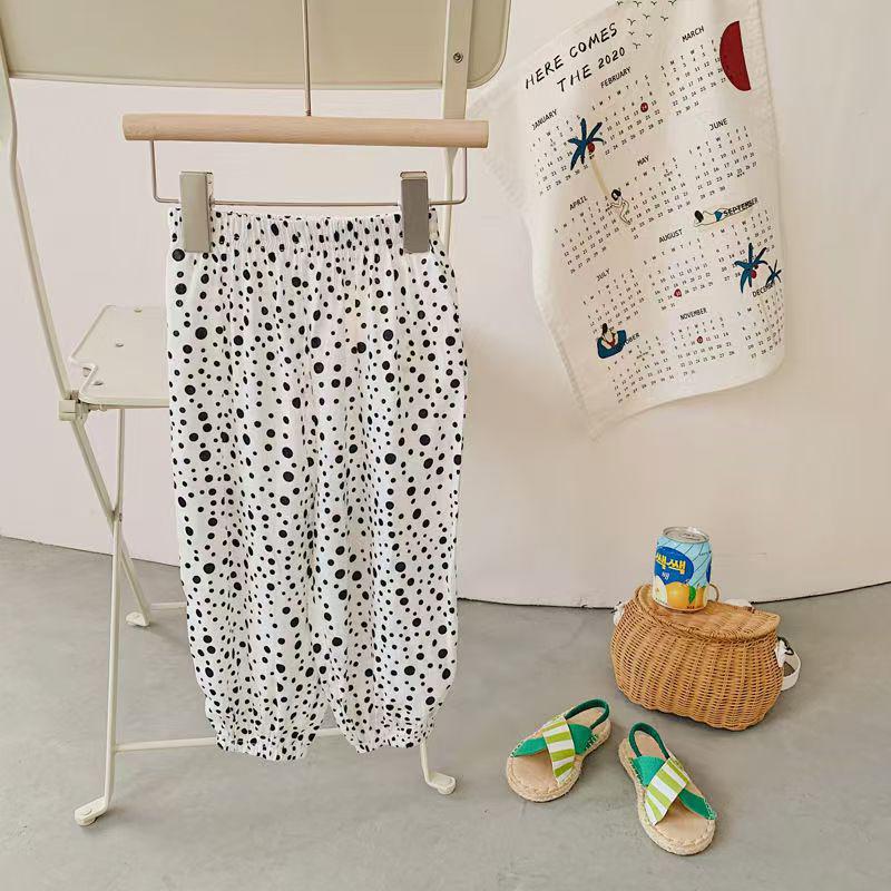 Children's Retro Floral Sun Protection Beach Pants with Mid-High Waist - Versatile Anti-Mosquito Summer Print for Girls