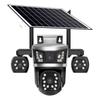 Солнечная PTZ камера безопасности – 4G, 4 объектива, 4-экранный дисплей, беспроводное наружное наблюдение