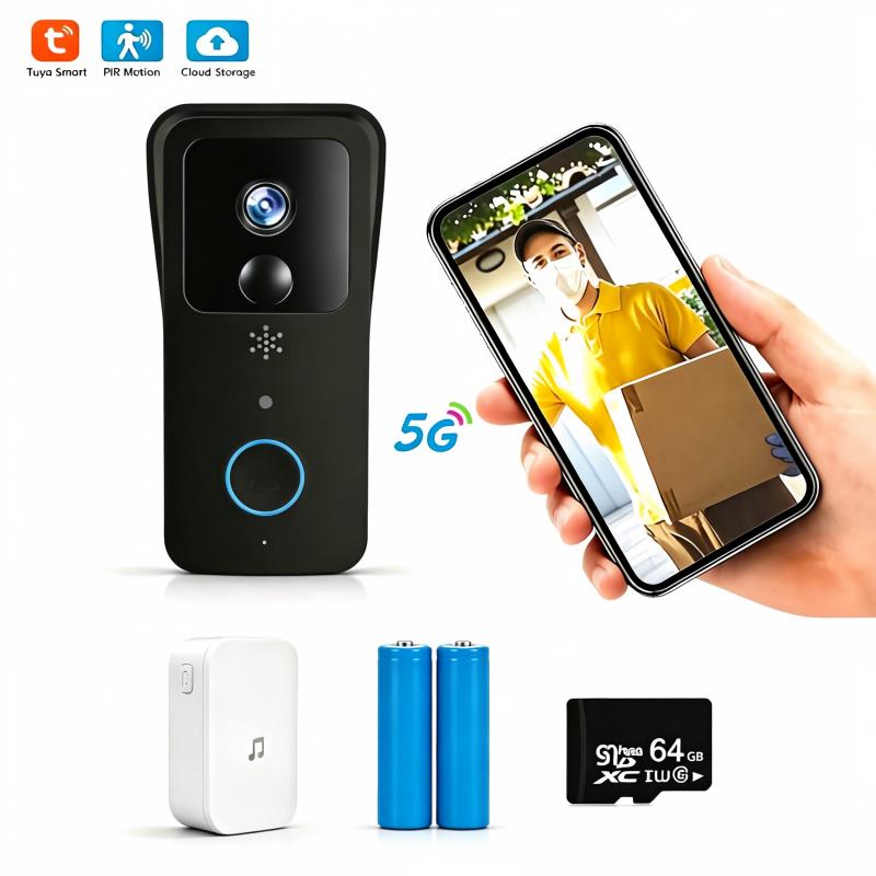 Tuya Smart 5G 2.4G Dual Band WiFi Video Doorbell 1080P Waterproof Outdoor Wireless Intercom Security Camera Door Ring Bell
