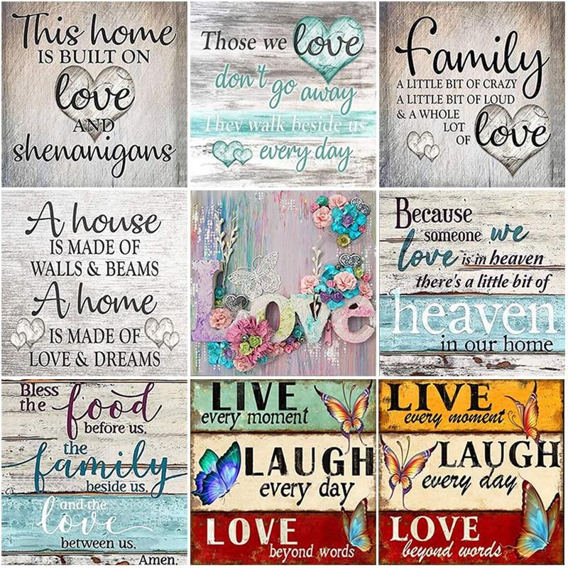 DIY 5D алмазная живопись Бабочка вышивка крестиком текст Алмазная вышивка полная круглая/квадратная дрель из смолы домашний декор ручной художественный подарок