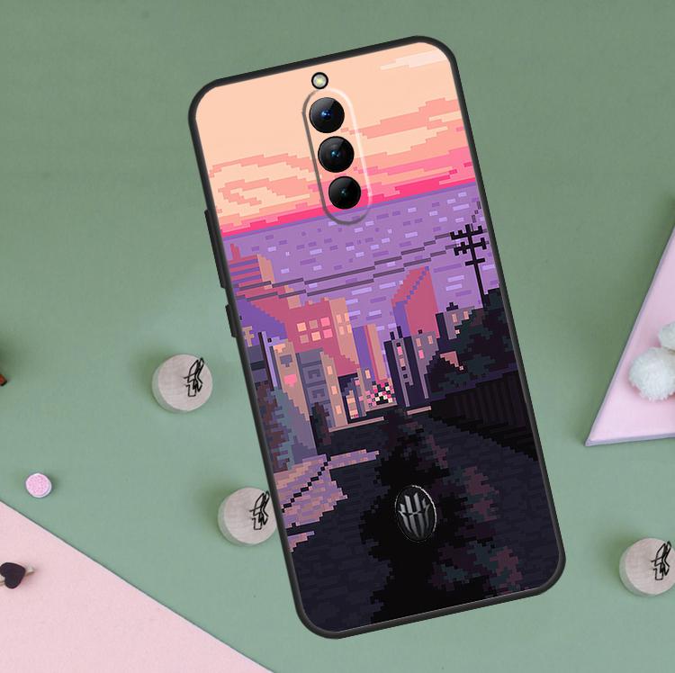 Pixel Art Aesthetic Case For Red Magic 8 9 10 Pro Plus 6 6S 7S 7 Pro 5G 6R RedMagic 10S 8S 9S Pro Plus Cover