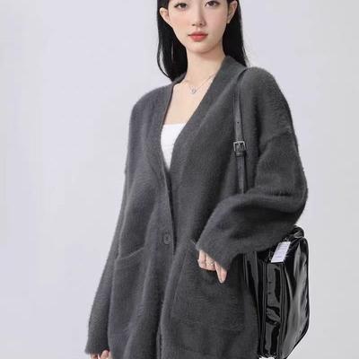 Весенне-осенняя свободная куртка-топ женская средней длины