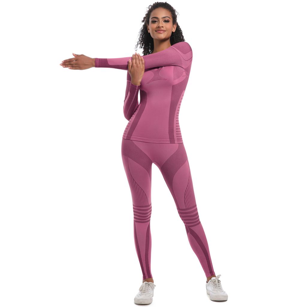 Auroth комплект для йоги с длинным рукавом, женская бесшовная спортивная одежда, быстросохнущие рубашки, штаны для бега, одежда для тренировок