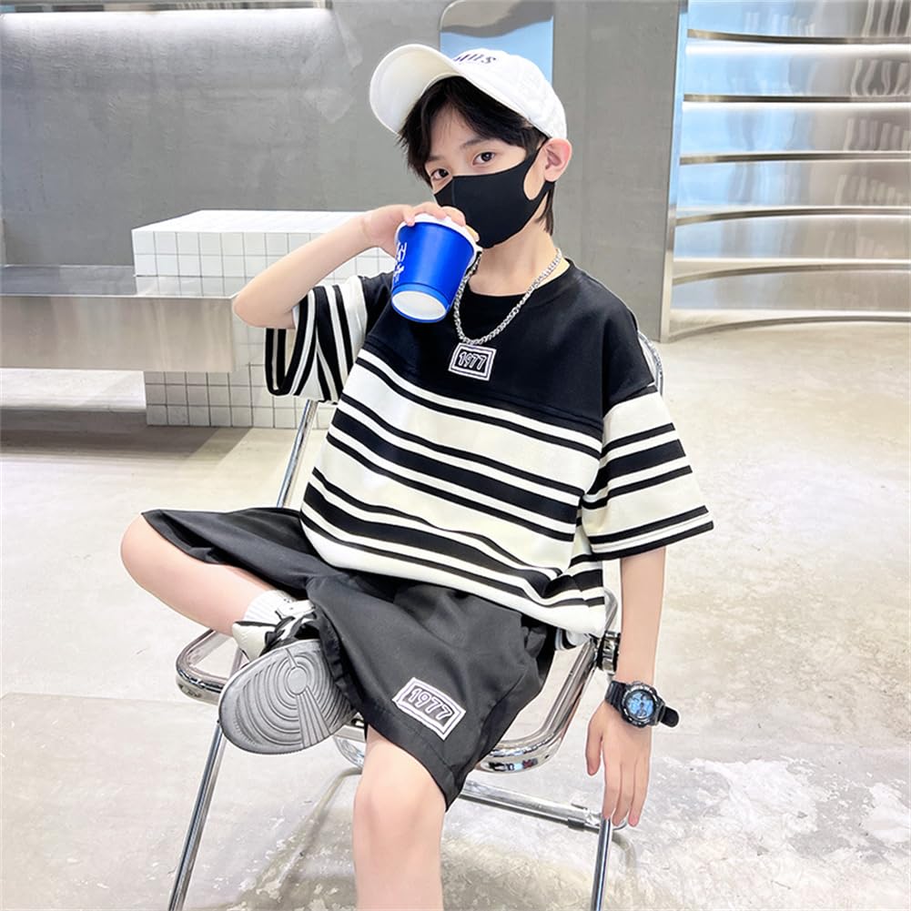 Короткий корейский короткий рукав верх и низ 170 см верх и низ милый подарок для начальной школы [KOSIKINI] Детская одежда, комплект для мальчиков, рукав,