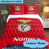 Custom Name Benfica Crest Bedding Set 3pcs, Bedding Set Including 1pc Duvet Cover And 2pcs Pillowcases for Bedroom, Dormitory Gift