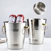 Stainless Steel Ice Bucket for Wine Champagne 2/5L Heavy-Duty Insulated Wine Cooler for Bars Hotels Parties Rust-Proof Thickened Barrel