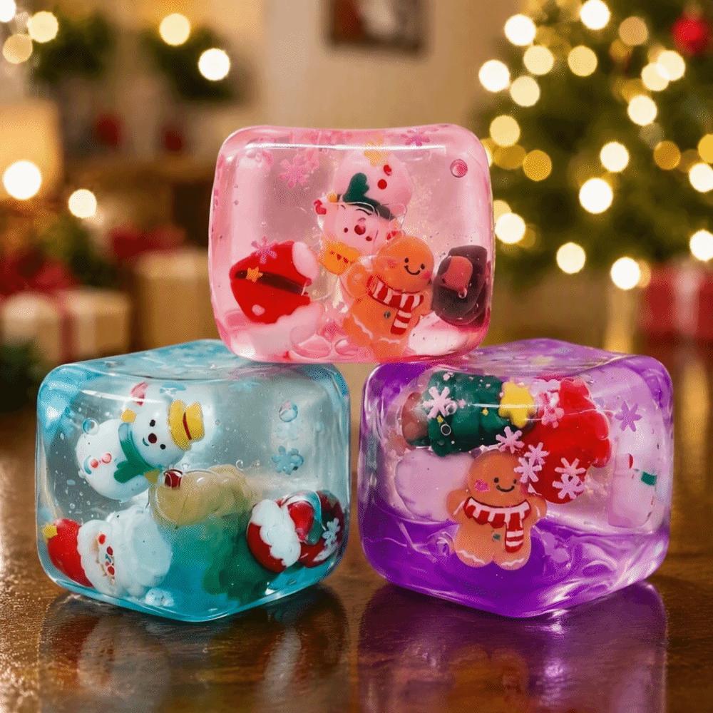 Cubic Shape Maltose Fidget Toys Christmas Theme Anti-stress Sensory Toy for Kids Adults