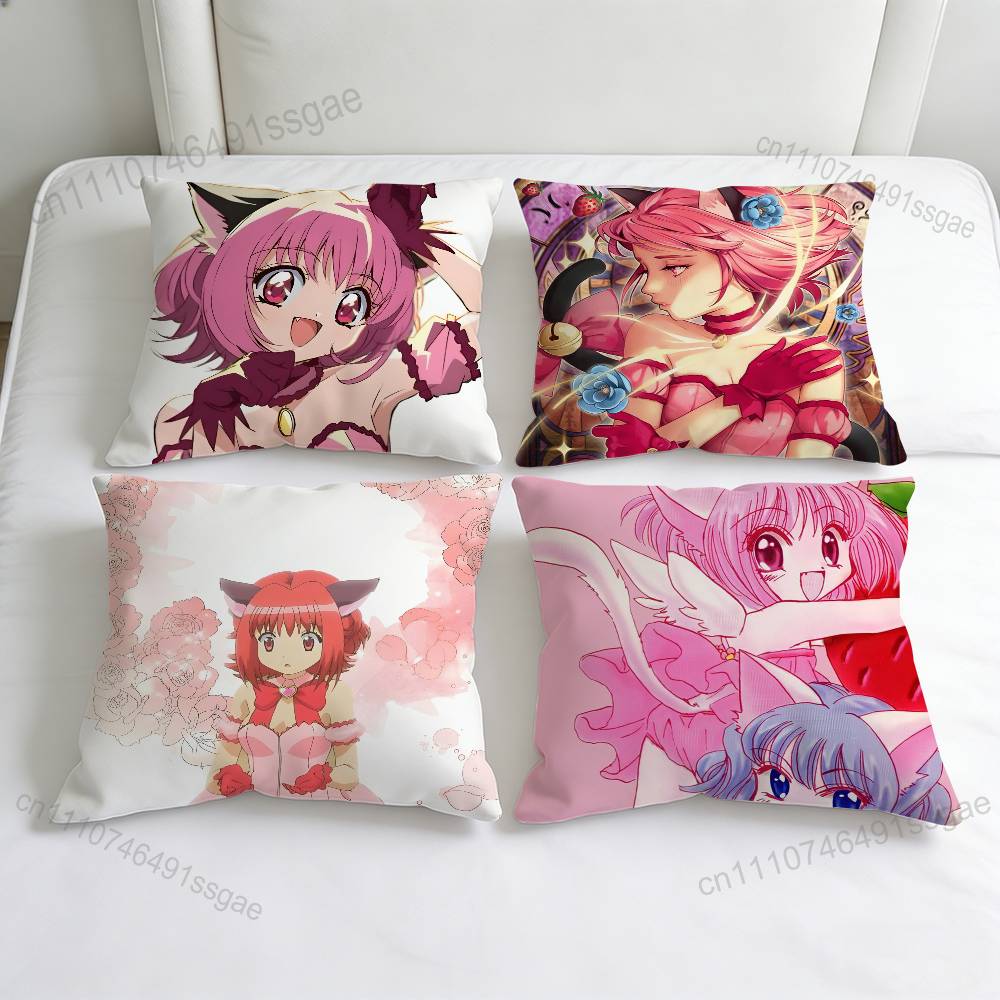 TTokyo Mew MMew Ichigo Fashion Square Pillow Case Durable Throw Pillow Cover for Sofa Couch Chair