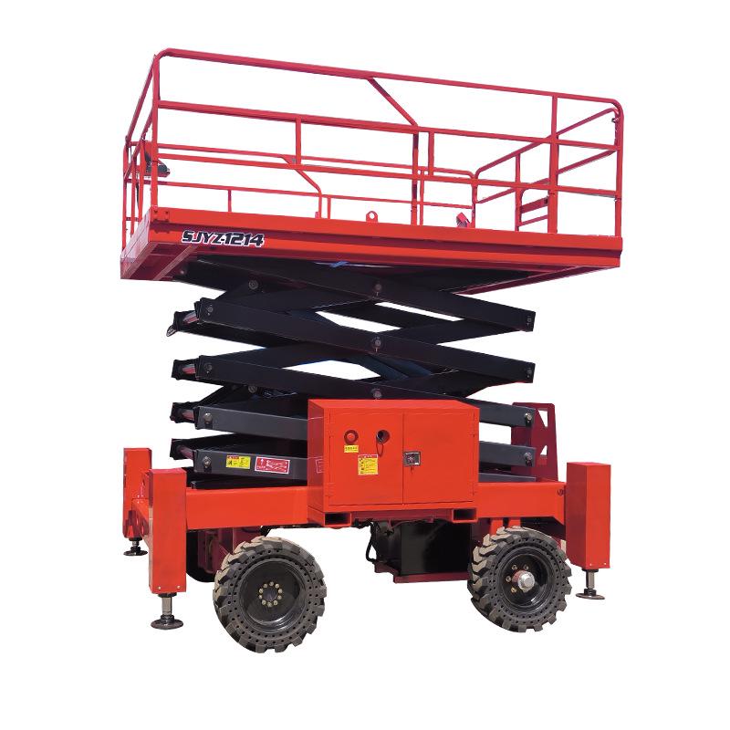 Electric Off-Road Aerial Work Platform: Self-Propelled Hydraulic Scissor Lift
