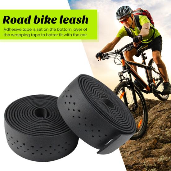 Bicycle Handlebar Tape Faux Leather Self-adhesive Anti-slip Shockproof Sweat Absorption Bike Handle Wrap Straps