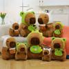 Frog Dinosaur Hat Capybara Doll White Rabbit Milk Tea Cup Kapibara Plush Toy Hug Pillow