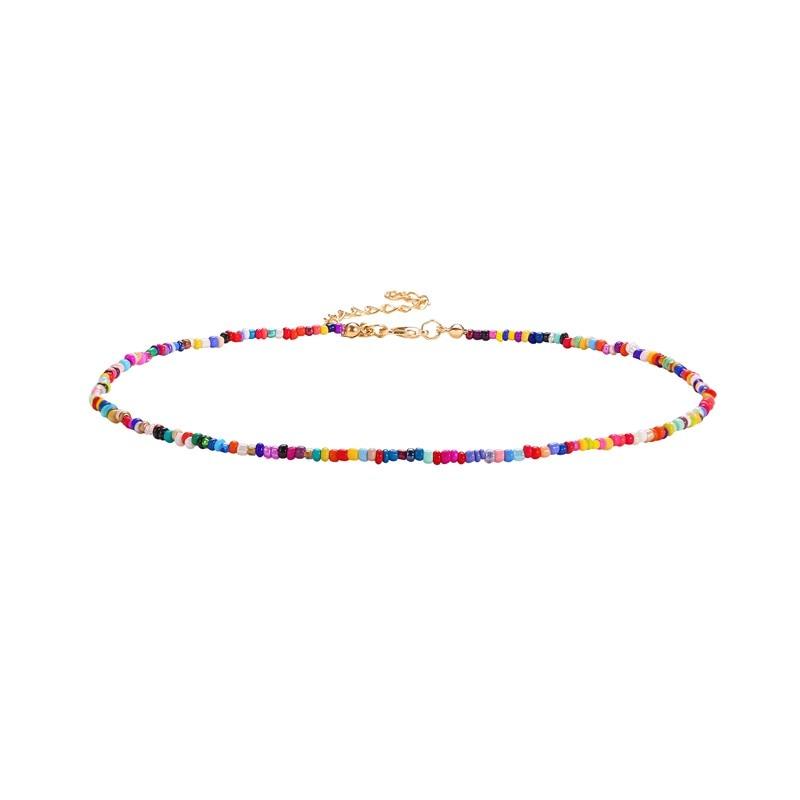 iF ME Красочные нити из бисера, колье из бисера, подарок для женщин, милый цветок, кулон, ювелирные изделия, тренд, ракушка, пляжная вечеринка, креативный