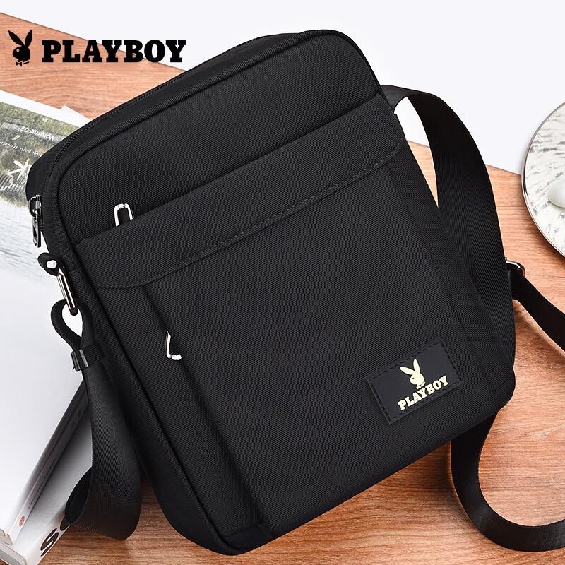 PLAYBOY Men's Shoulder Bag, Crossbody Bag, Casual Bag, Outdoor Sport Bag, Black