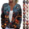 Women's Fashion Printed Long Sleeve Knitted Cardigan Button Down Jacket