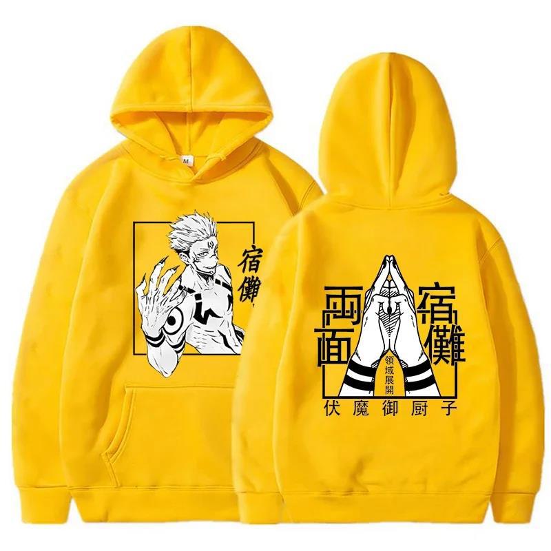 Модный аниме худи с принтом Ryomen Sukuna из Jujutsu Kaisen, толстовки с длинным рукавом, женские пуловеры в стиле харадзюку