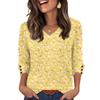 Women's Fashionable And Casual Floral V-neck Top