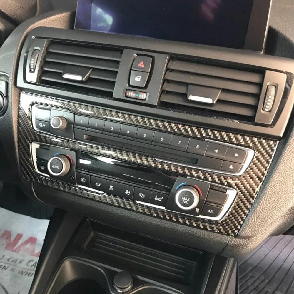 Аксессуары для BMW F20 F21 1 серии, салон автомобиля, консоль из настоящего углеродного волокна, кондиционер, CD, крышка панели переменного тока, отделка, Стайлинг автомобиля