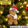 2D Flat Custom Name Irregular Acrylic Ornament,Gingerbread Figure With Bandage Detail Xmas Tree Hanging Pendant Holiday Gift