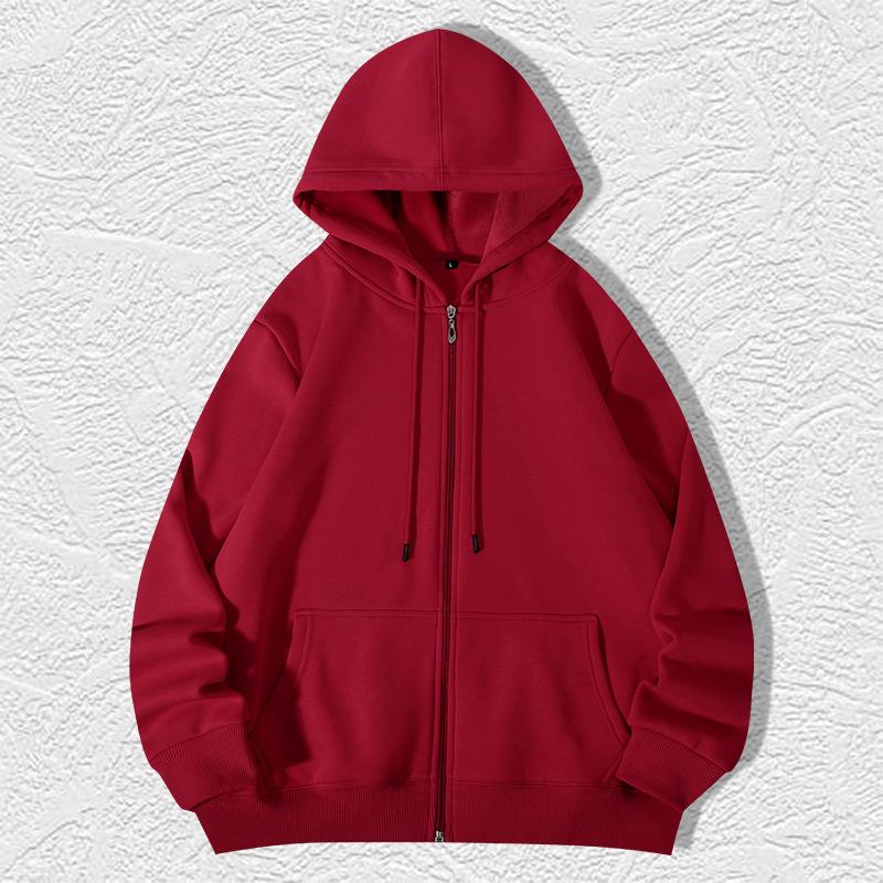 Plus Size Hoodie Men Autumn Winter Fleece Hoodies Solid Color Jacket Hoodies