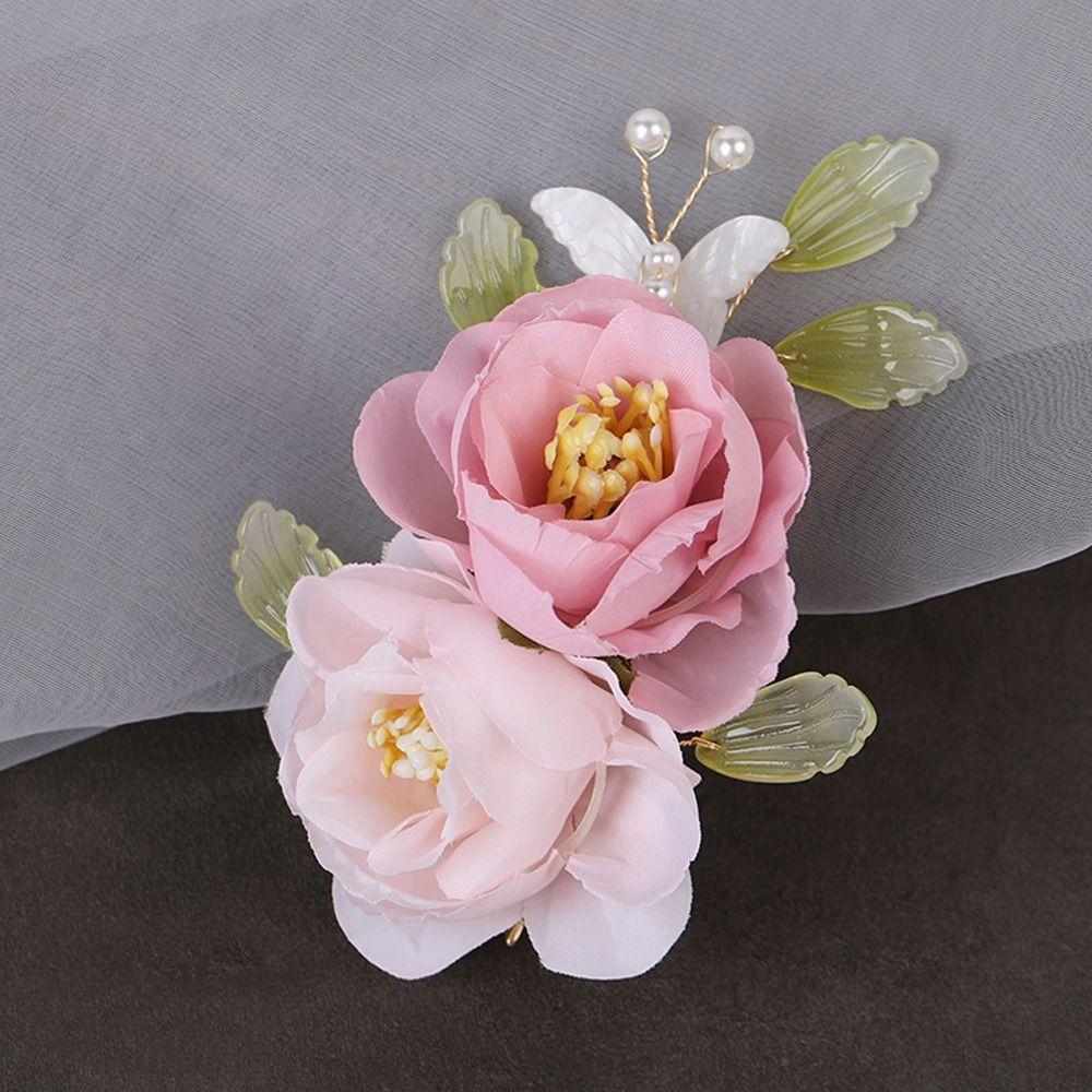 Chinese Style Flower Duckbill Clips Korean Hairpins Women Hair Clips Barrettes Bride Headdress