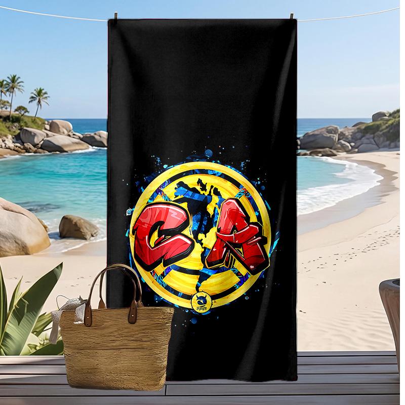 Пляжное полотенце с принтом Club America, быстросохнущее, мягкое, портативное, большое, прямоугольное, пляжное одеяло для путешествий, бассейна