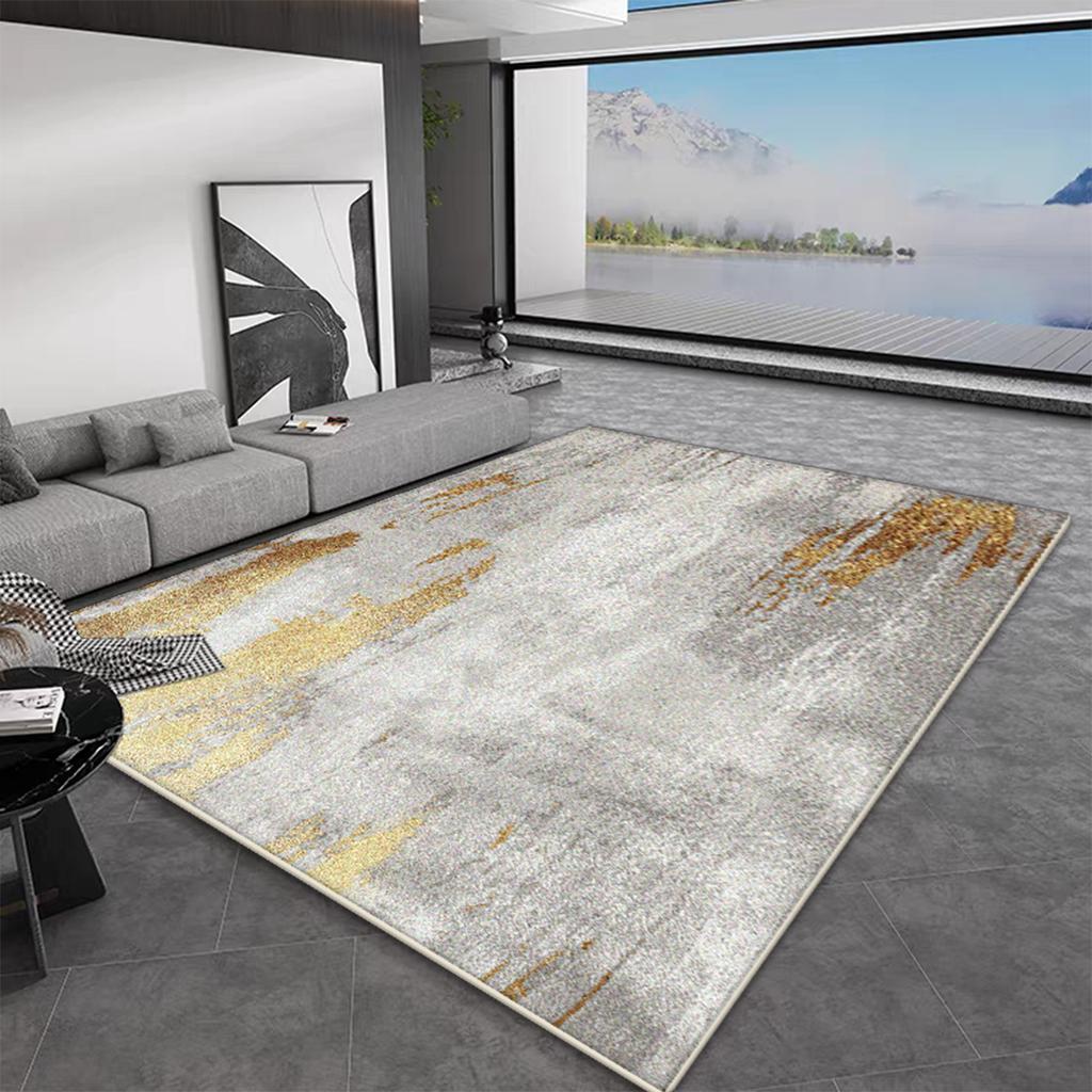 Simple Nordic Luxury Living Room Rug 140x200 Large Bedroom Carpet Fluffy Gold Design Home Decoration Antiskid Hallway Floor Mats